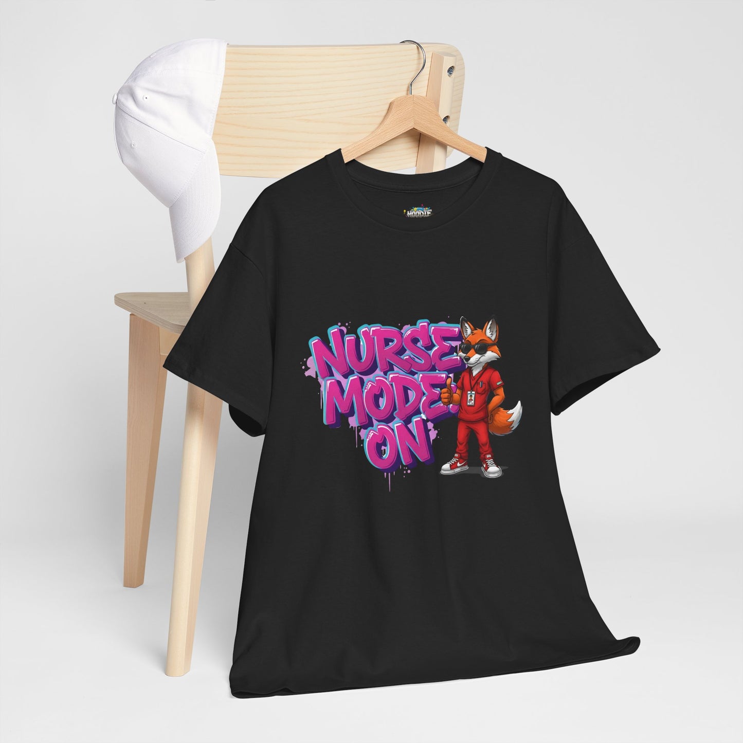 Nurse Mode On T-Shirt — Cute Fox Nurse Graphic Tee for Healthcare Workers