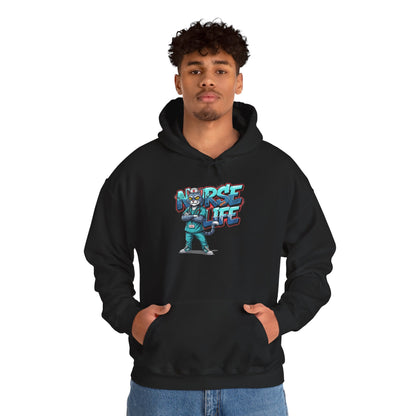 Unisex Nurse Life Hoodie — Cute Cartoon Nurse Graphic Pullover