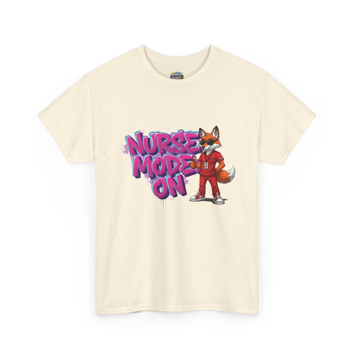 Nurse Mode On T-Shirt — Cute Fox Nurse Graphic Tee for Healthcare Workers