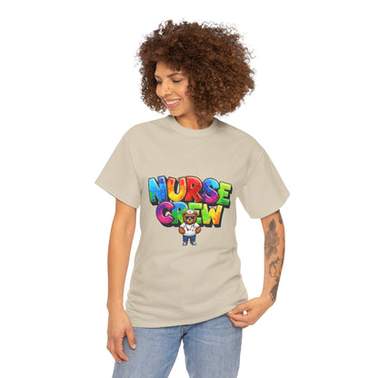 Nurse Crew Graphic Tee — Colorful Cartoon Nurse Appreciation Shirt
