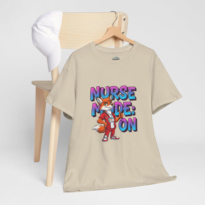Nurse Mode On T‑Shirt — Cute Fox Nurse Graphic Tee for Nurses & Nursing Students
