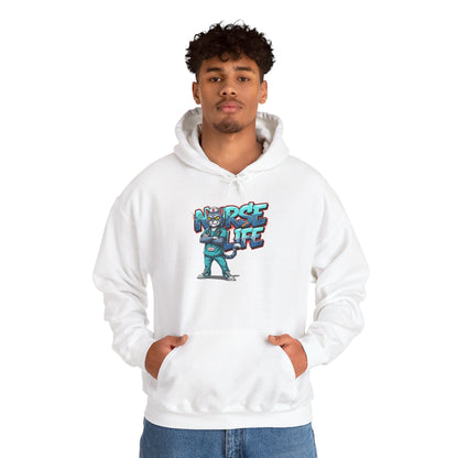 Unisex Nurse Life Hoodie — Cute Cartoon Nurse Graphic Pullover