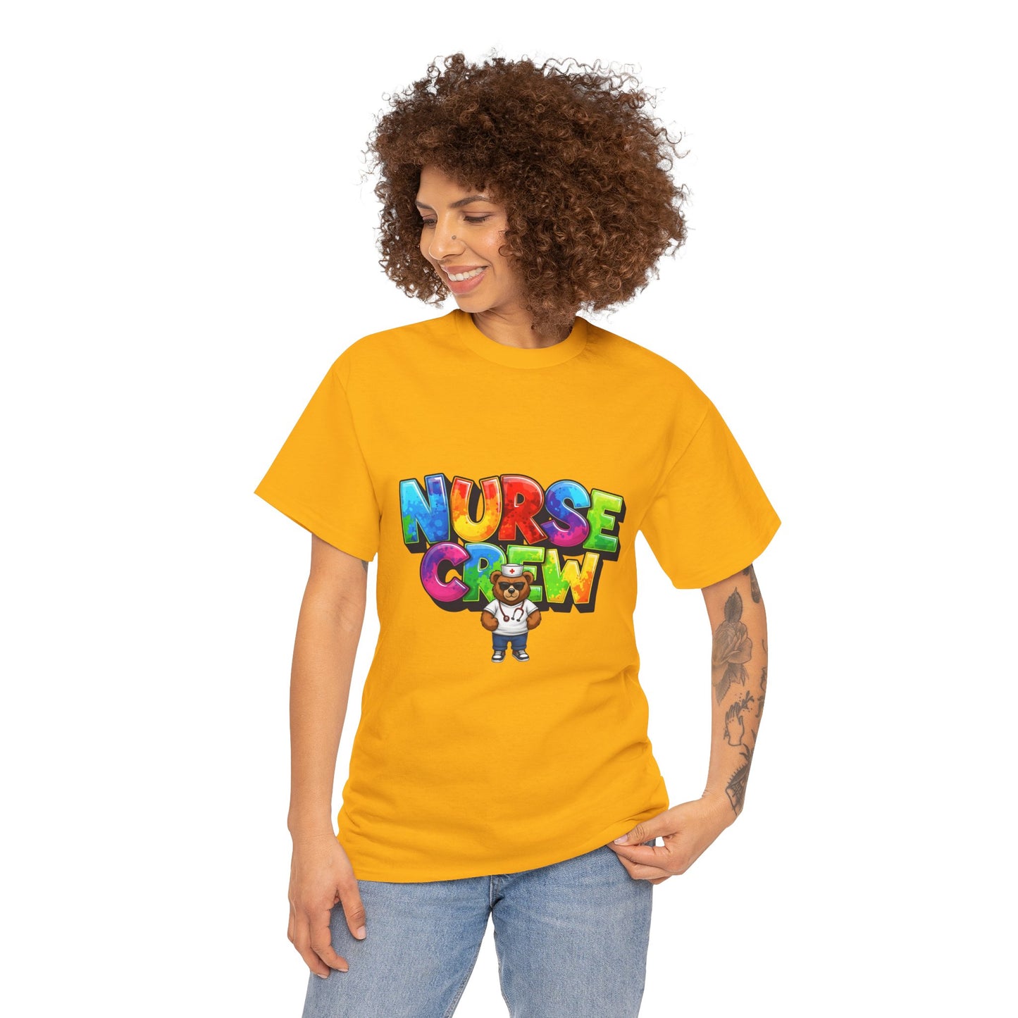 Nurse Crew Graphic Tee — Colorful Cartoon Nurse Appreciation Shirt