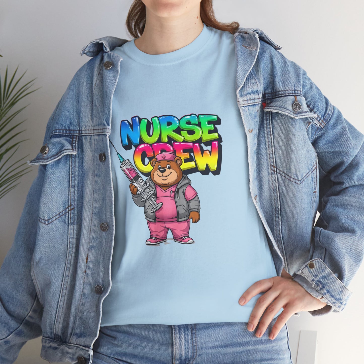 Nurse Crew T-Shirt — Cute Cartoon Nurse Bear Graphic Tee