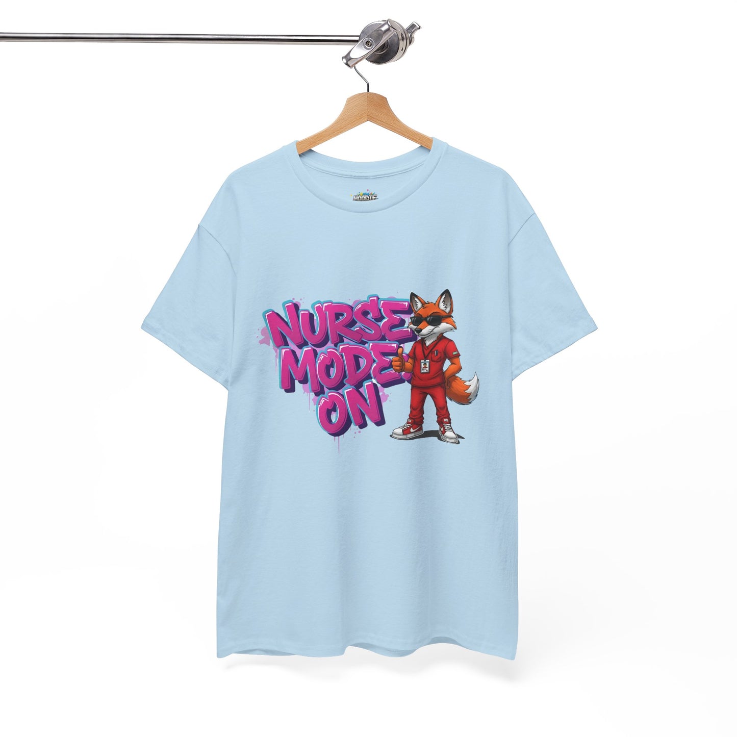Nurse Mode On T-Shirt — Cute Fox Nurse Graphic Tee for Healthcare Workers