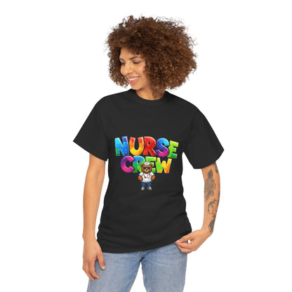 Nurse Crew Graphic Tee — Colorful Cartoon Nurse Appreciation Shirt