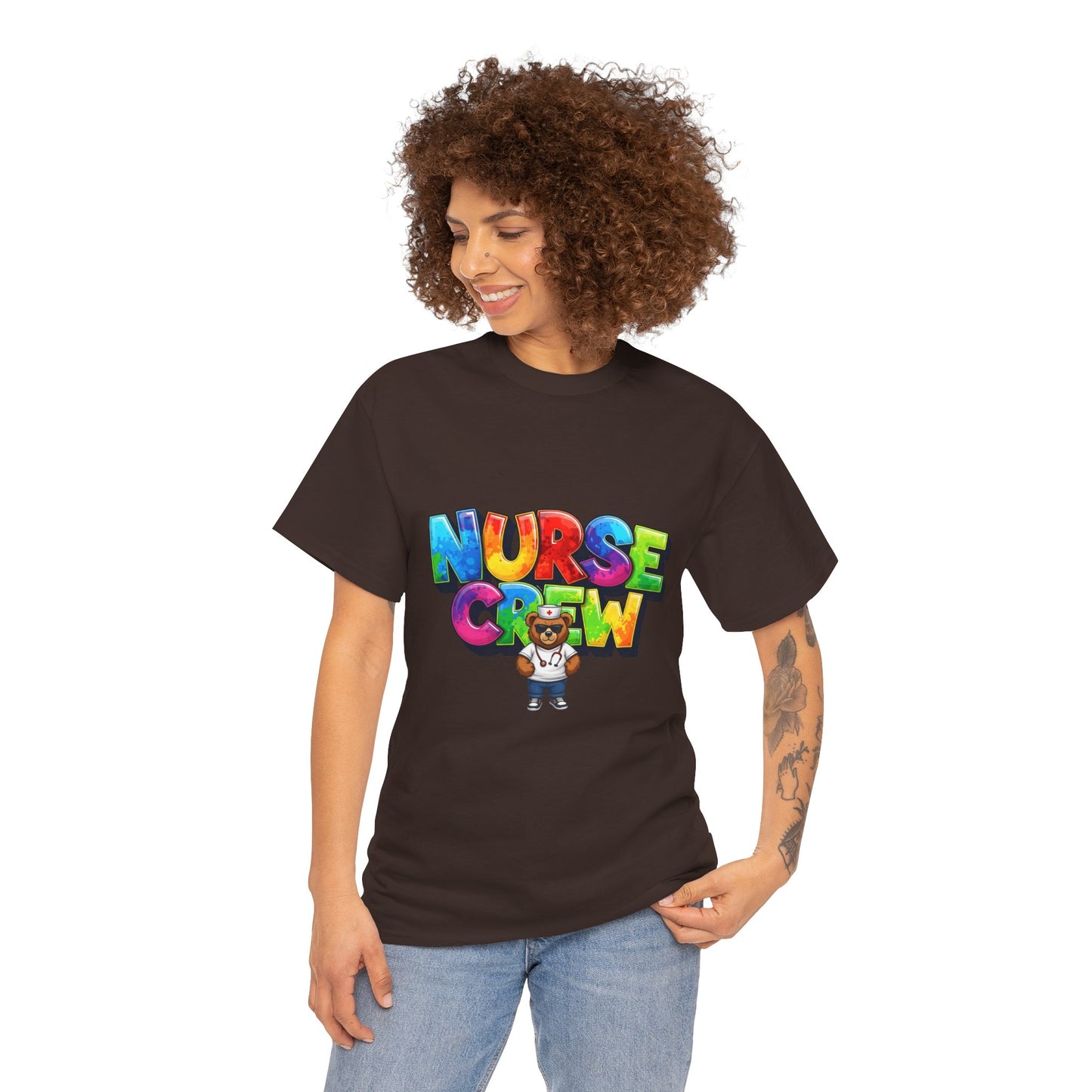 Nurse Crew Graphic Tee — Colorful Cartoon Nurse Appreciation Shirt