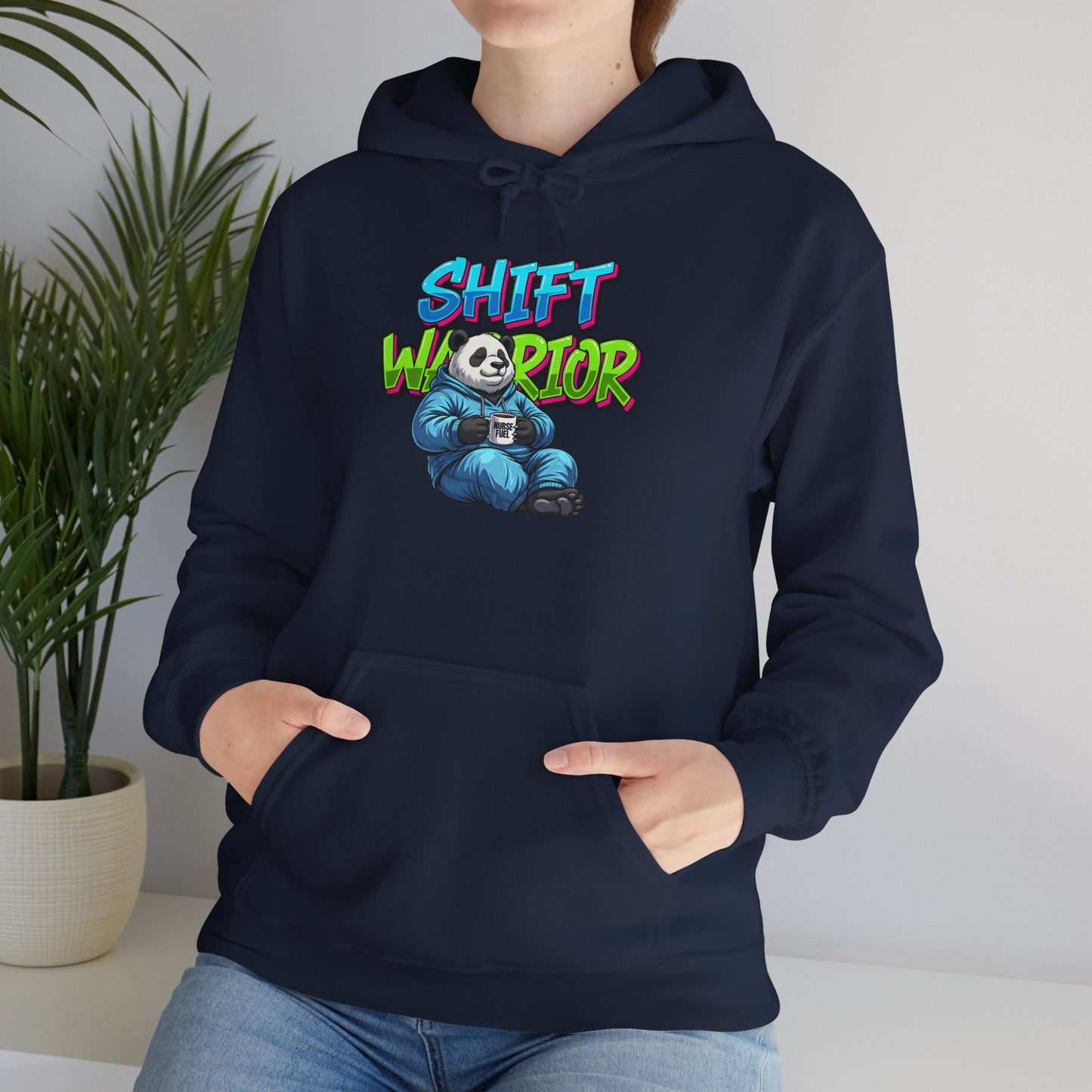 Unisex Shift Warrior Nurse Hoodie — Cute Sleeping Panda Crew