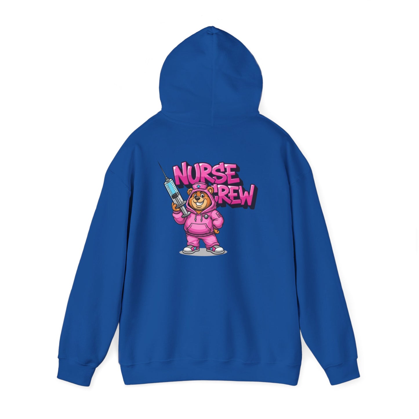 Nurse Crew Hoodie — Cute Teddy Nurse with Syringe Graphic