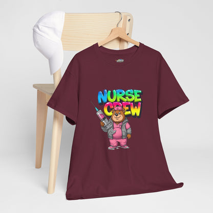 Nurse Crew T-Shirt — Cute Cartoon Nurse Bear Graphic Tee