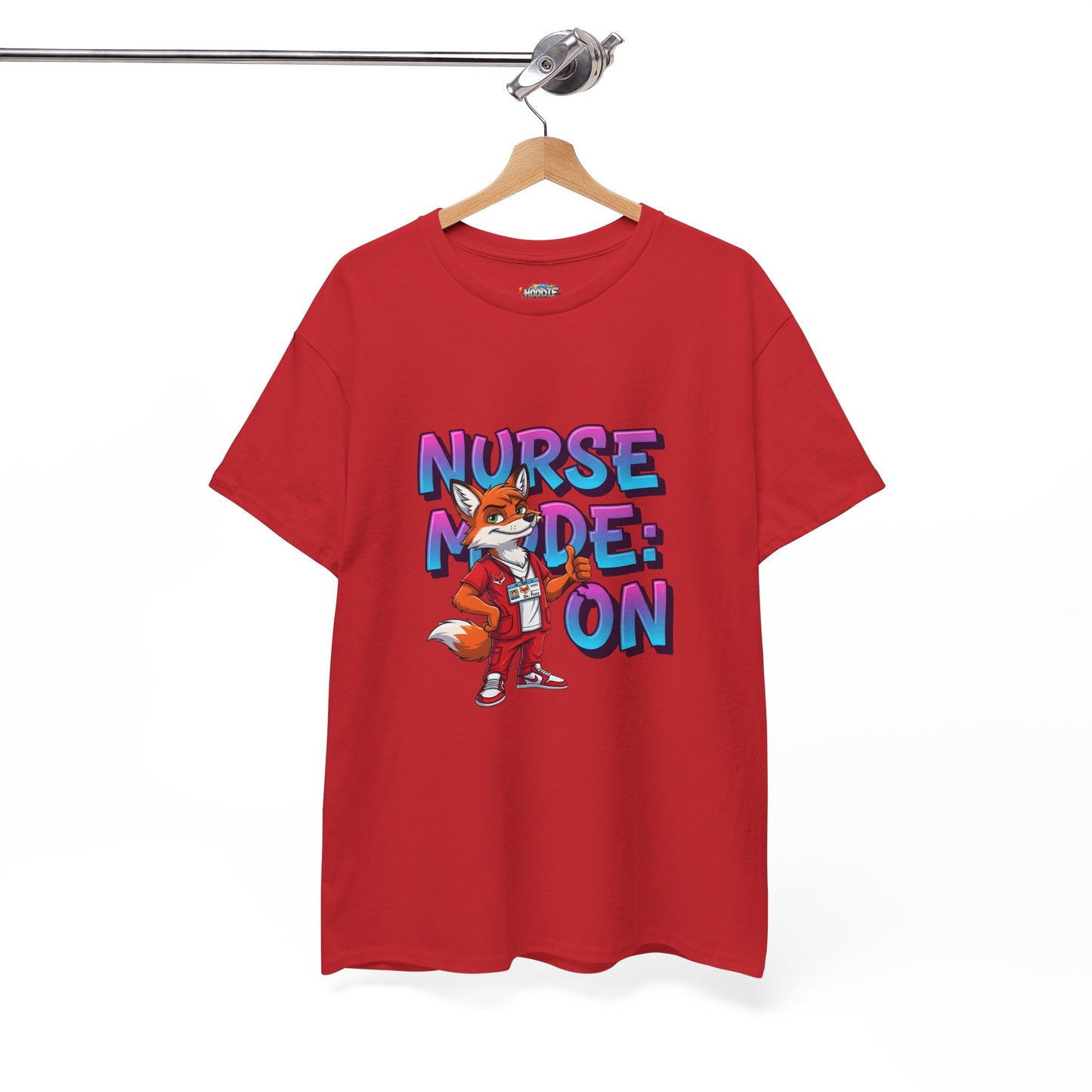 Nurse Mode On T‑Shirt — Cute Fox Nurse Graphic Tee for Nurses & Nursing Students