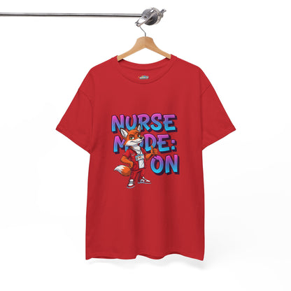 Nurse Mode On T‑Shirt — Cute Fox Nurse Graphic Tee for Nurses & Nursing Students
