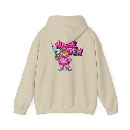 Nurse Crew Hoodie — Cute Teddy Nurse with Syringe Graphic