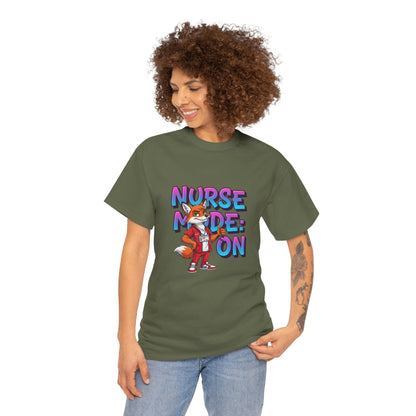 Nurse Mode On T‑Shirt — Cute Fox Nurse Graphic Tee for Nurses & Nursing Students