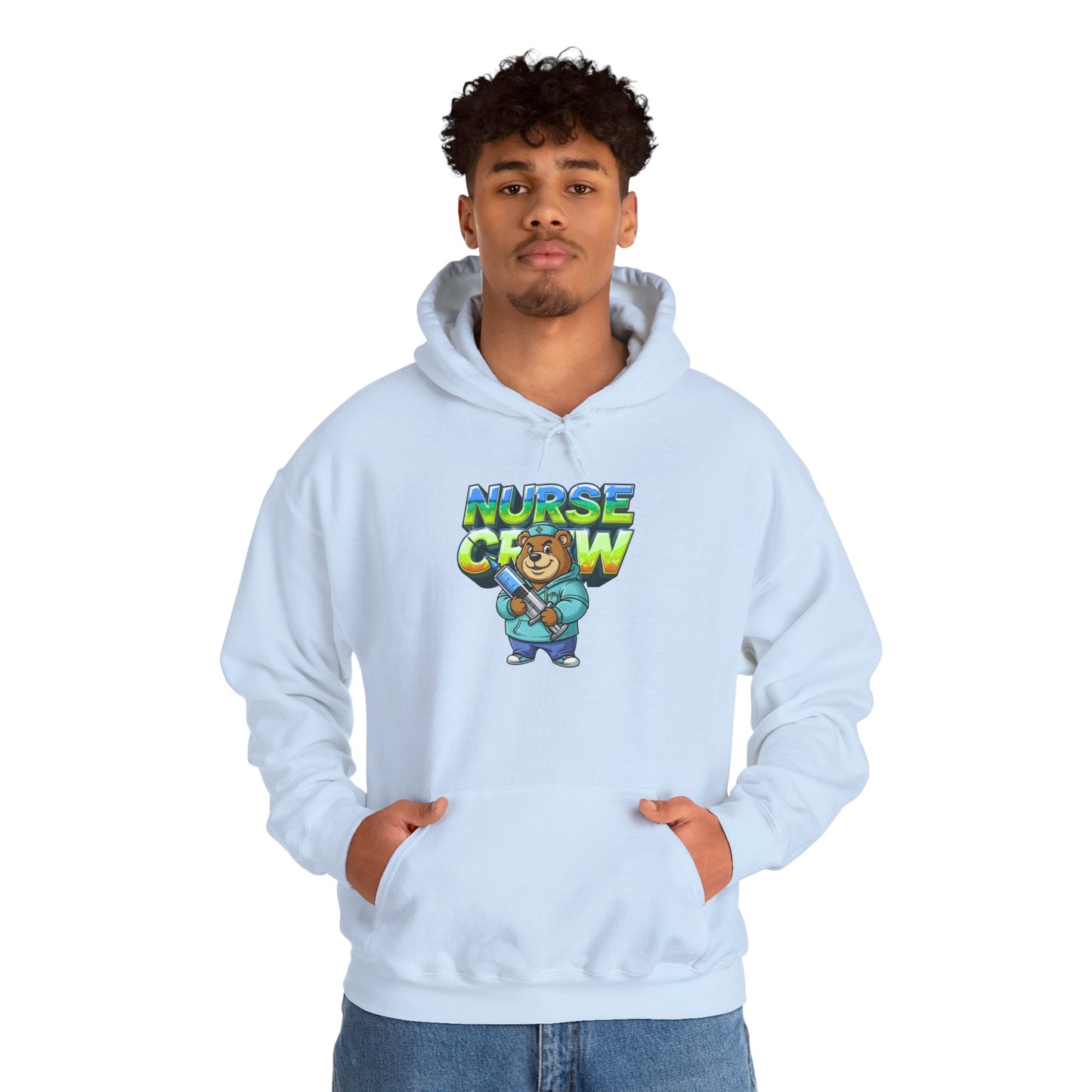 Unisex Nurse Crew Hoodie — Cute Bear Nurse Graphic Pullover