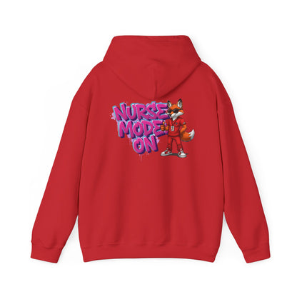 Unisex Nurse Hoodie — 'Nurse Mode On' Cute Nurse Fox Graphic Pullover