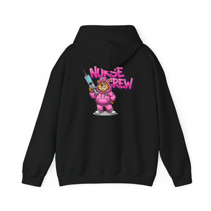 Nurse Crew Hoodie — Cute Teddy Nurse with Syringe Graphic