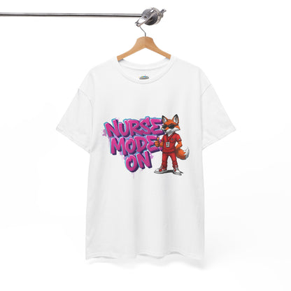 Nurse Mode On T-Shirt — Cute Fox Nurse Graphic Tee for Healthcare Workers