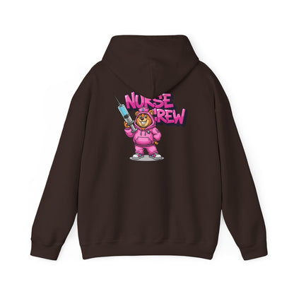 Nurse Crew Hoodie — Cute Teddy Nurse with Syringe Graphic