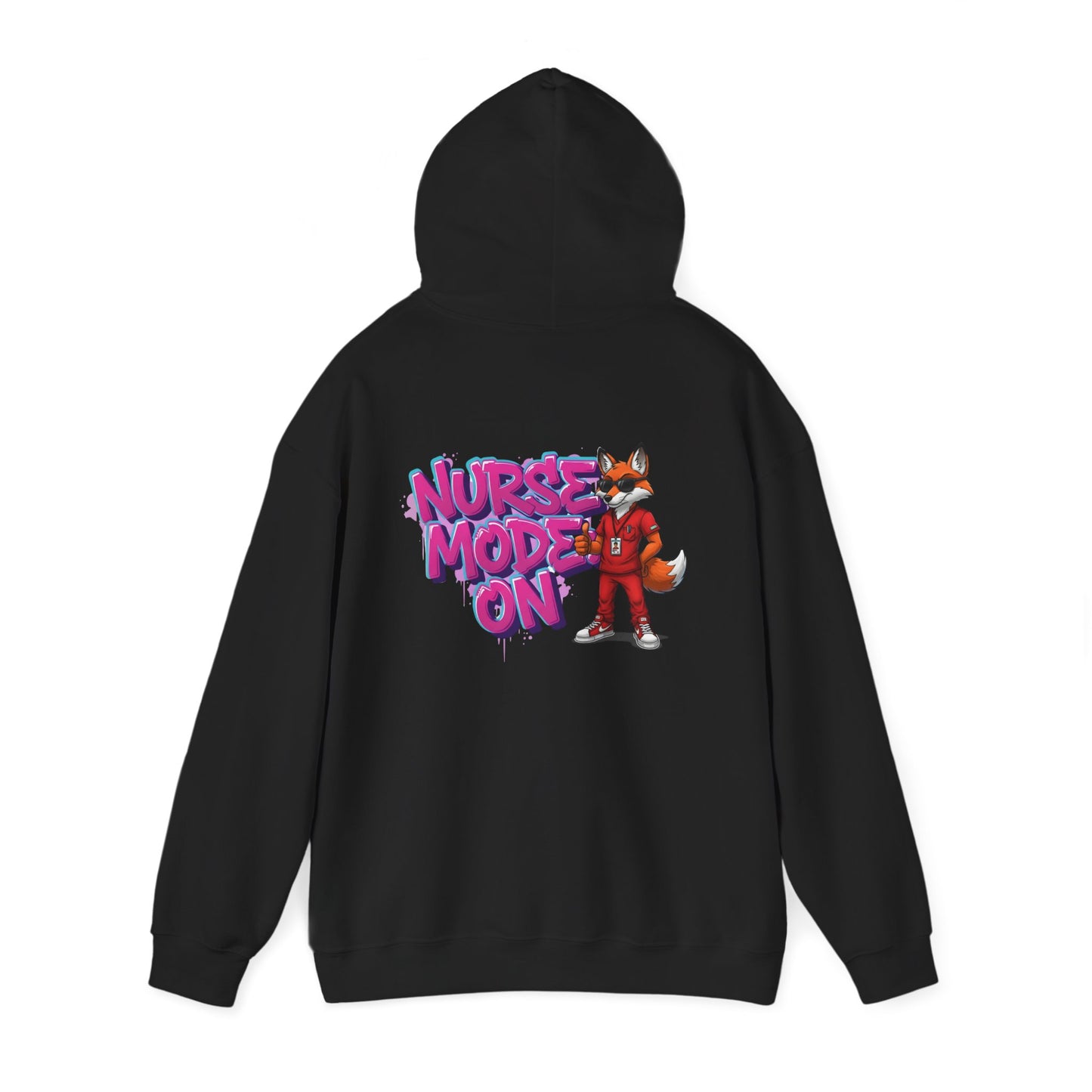 Unisex Nurse Hoodie — 'Nurse Mode On' Cute Nurse Fox Graphic Pullover