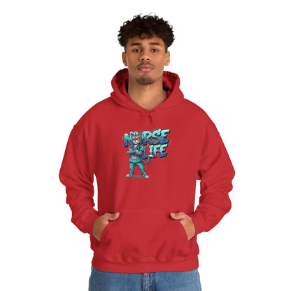 Unisex Nurse Life Hoodie — Cute Cartoon Nurse Graphic Pullover