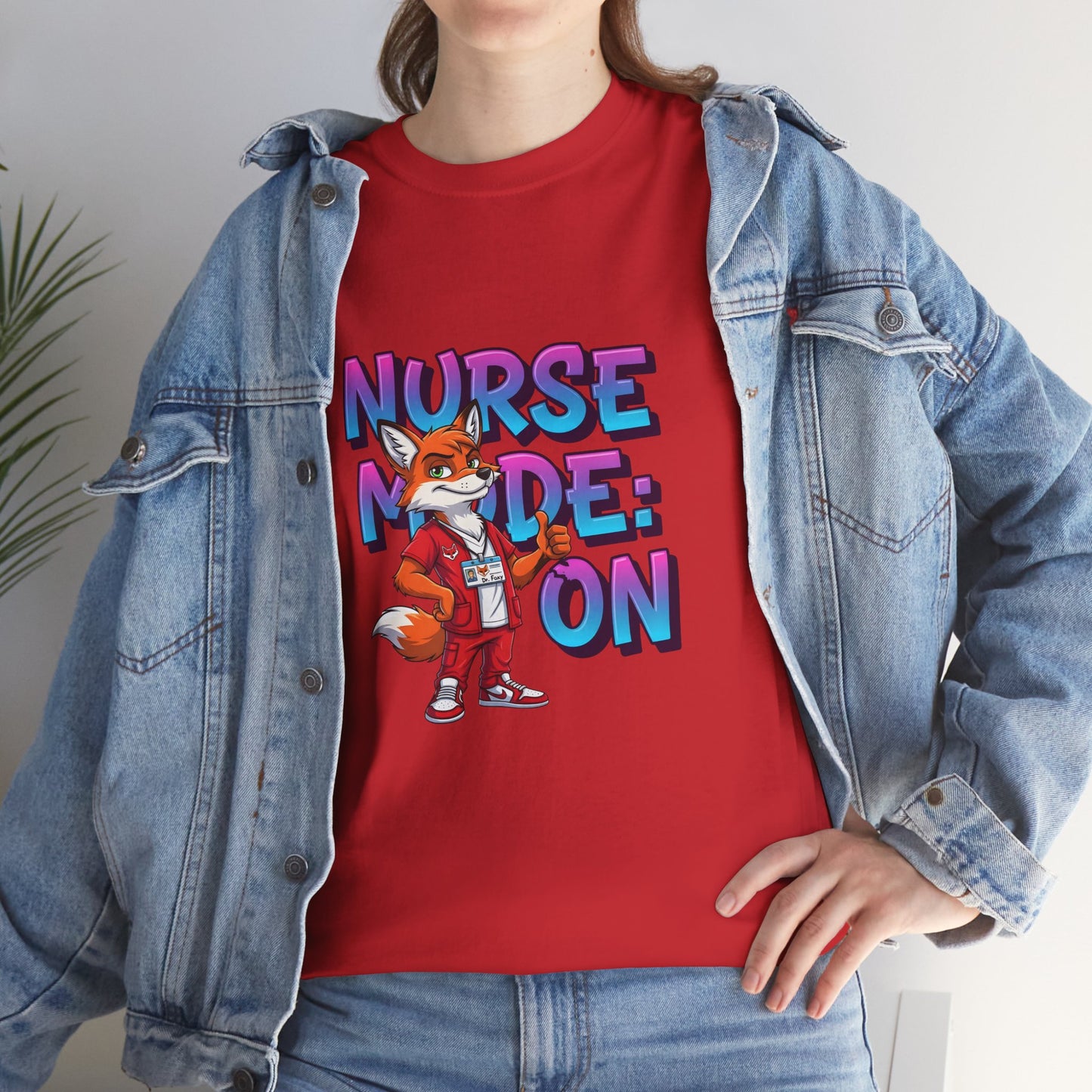 Nurse Mode On T‑Shirt — Cute Fox Nurse Graphic Tee for Nurses & Nursing Students