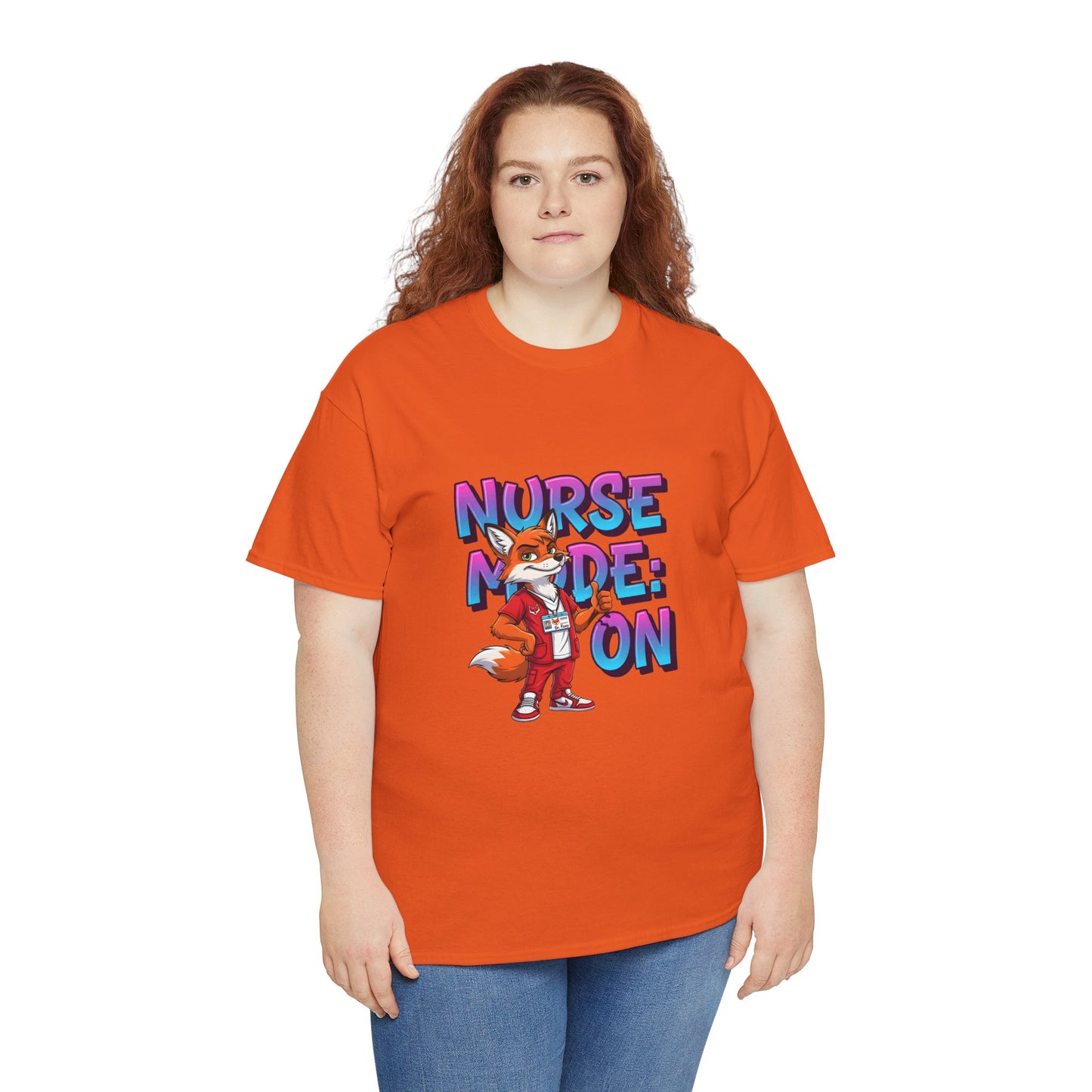 Nurse Mode On T‑Shirt — Cute Fox Nurse Graphic Tee for Nurses & Nursing Students