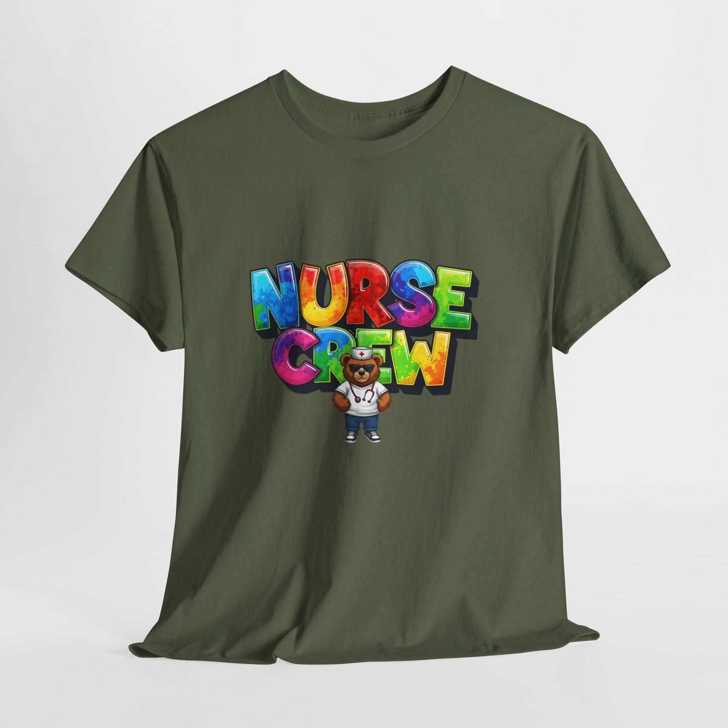 Nurse Crew Graphic Tee — Colorful Cartoon Nurse Appreciation Shirt