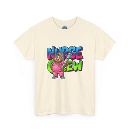 Nurse Crew Bear T‑Shirt — Cute Pink Nurse Cartoon Tee for Nurses & Medical Staff