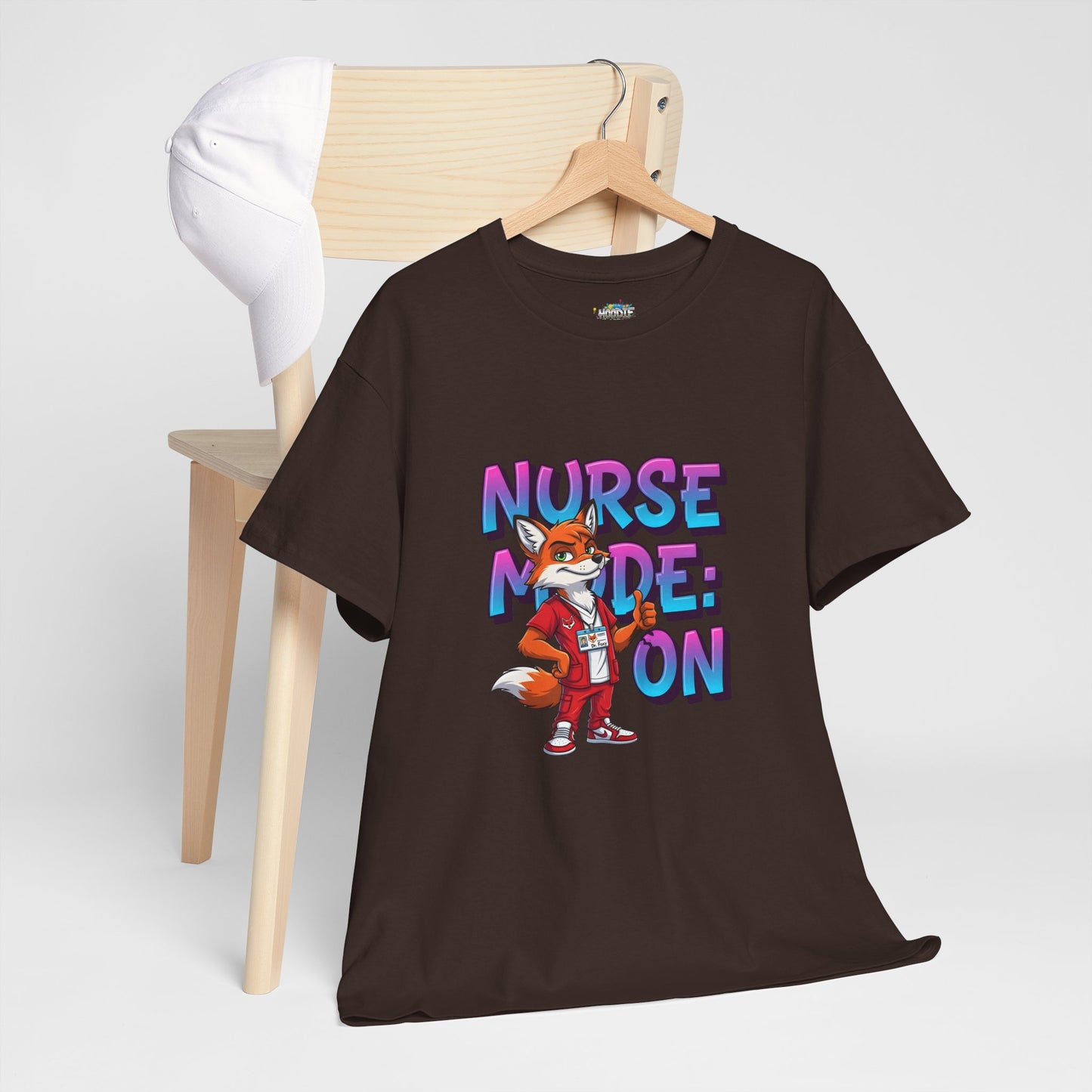 Nurse Mode On T‑Shirt — Cute Fox Nurse Graphic Tee for Nurses & Nursing Students