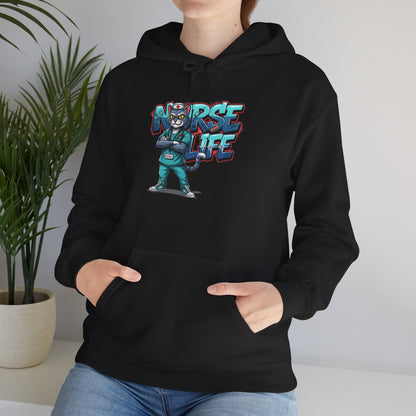 Unisex Nurse Life Hoodie — Cute Cartoon Nurse Graphic Pullover