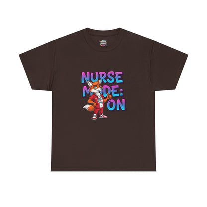 Nurse Mode On T‑Shirt — Cute Fox Nurse Graphic Tee for Nurses & Nursing Students