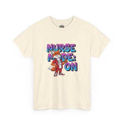 Nurse Mode On T‑Shirt — Cute Fox Nurse Graphic Tee for Nurses & Nursing Students