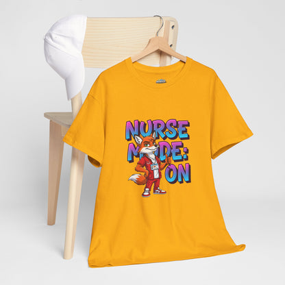 Nurse Mode On T‑Shirt — Cute Fox Nurse Graphic Tee for Nurses & Nursing Students