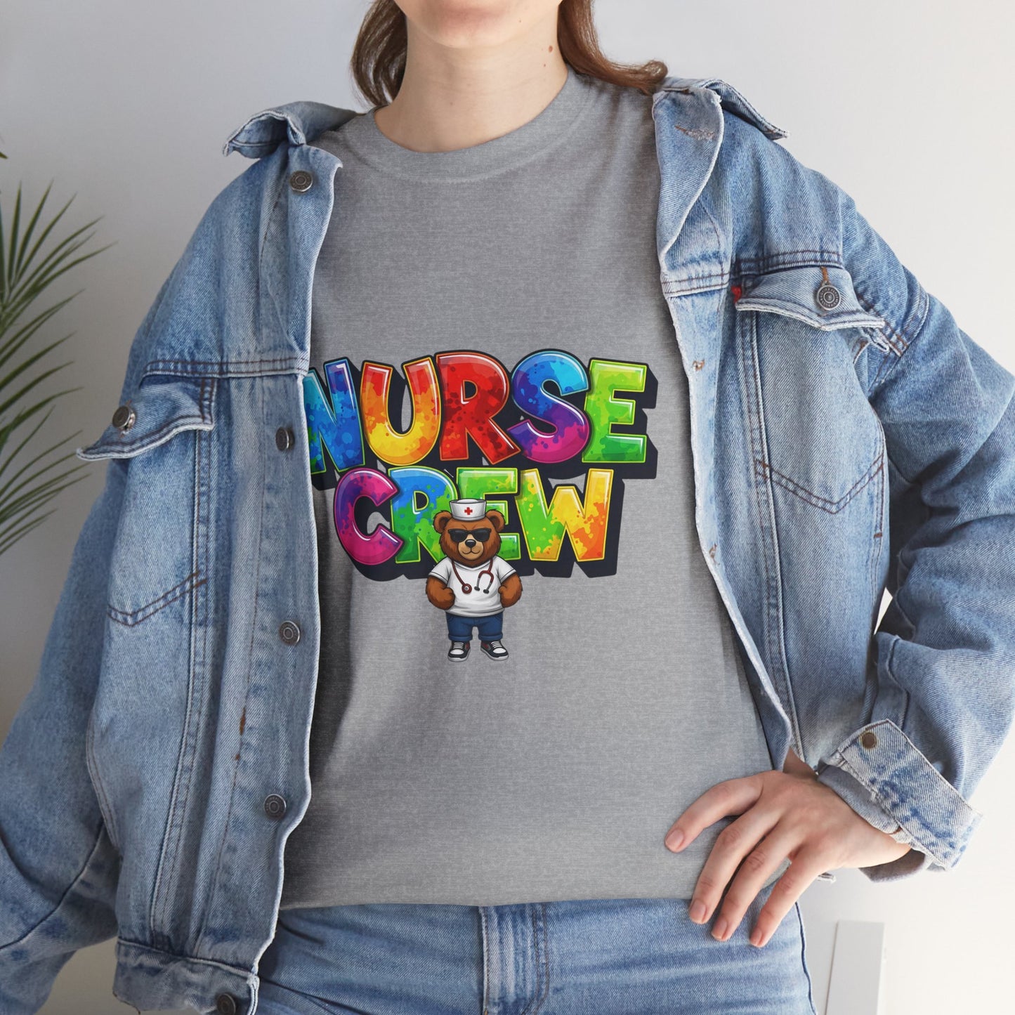 Nurse Crew Graphic Tee — Colorful Cartoon Nurse Appreciation Shirt