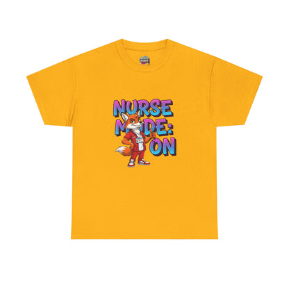 Nurse Mode On T‑Shirt — Cute Fox Nurse Graphic Tee for Nurses & Nursing Students