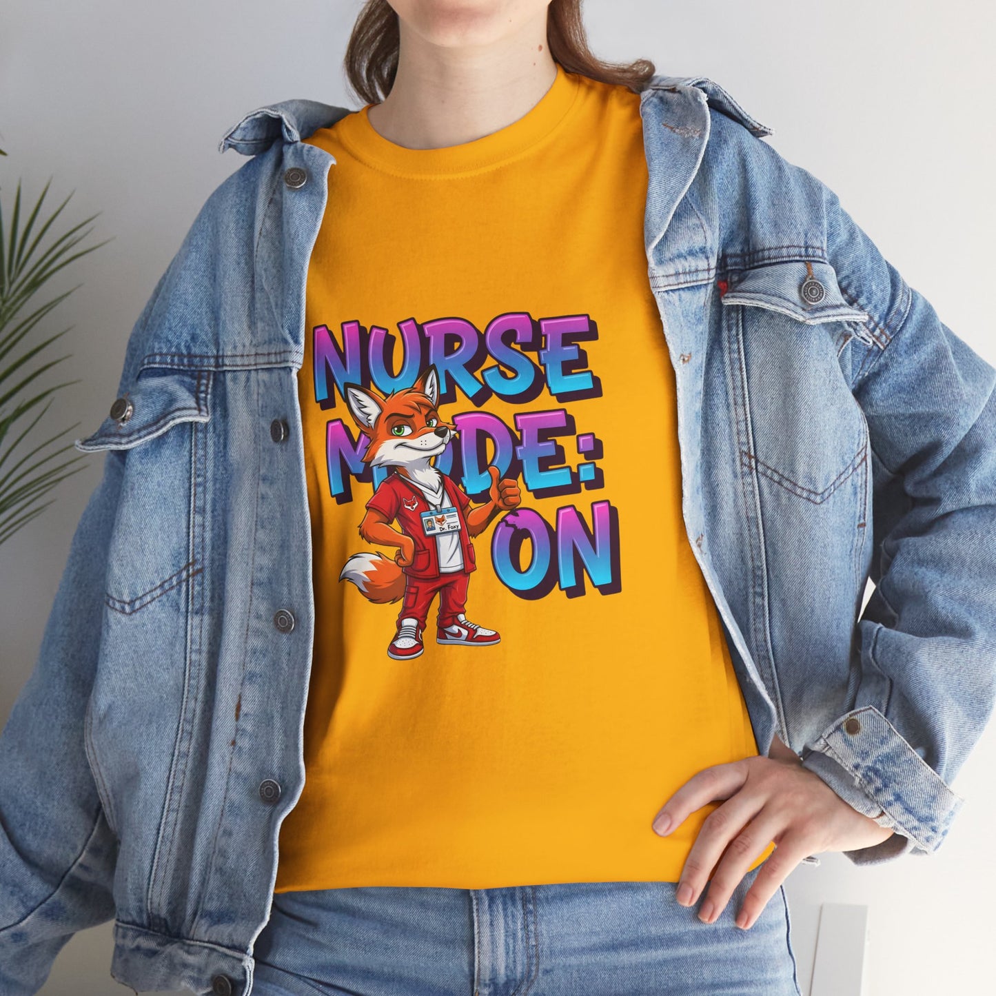 Nurse Mode On T‑Shirt — Cute Fox Nurse Graphic Tee for Nurses & Nursing Students
