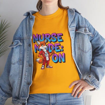 Nurse Mode On T‑Shirt — Cute Fox Nurse Graphic Tee for Nurses & Nursing Students