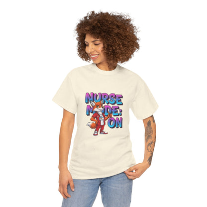 Nurse Mode On T‑Shirt — Cute Fox Nurse Graphic Tee for Nurses & Nursing Students