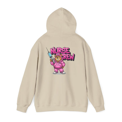 Nurse Crew Hoodie — Cute Teddy Nurse with Syringe Graphic