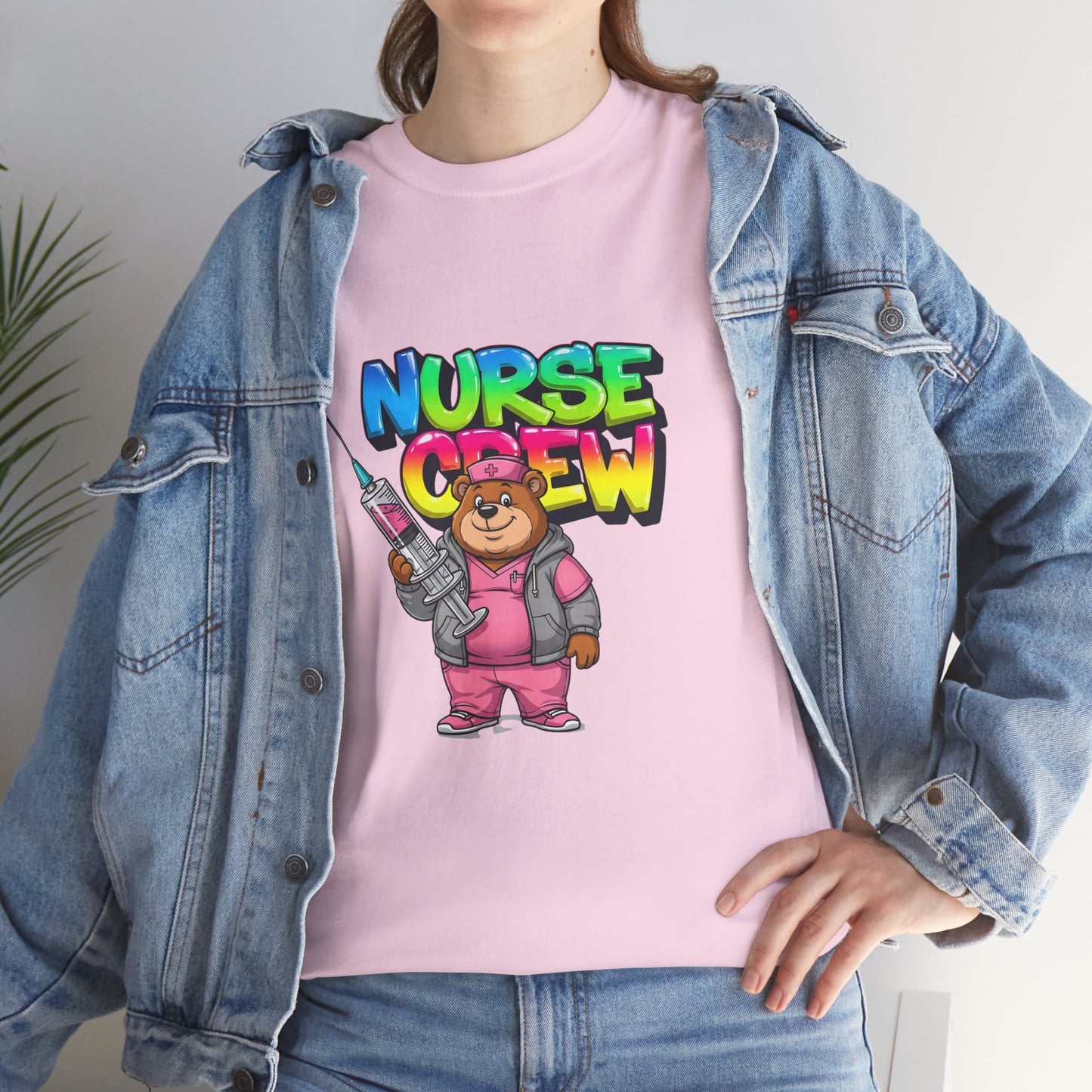 Nurse Crew T-Shirt — Cute Cartoon Nurse Bear Graphic Tee