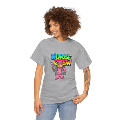 Nurse Crew T-Shirt — Cute Cartoon Nurse Bear Graphic Tee