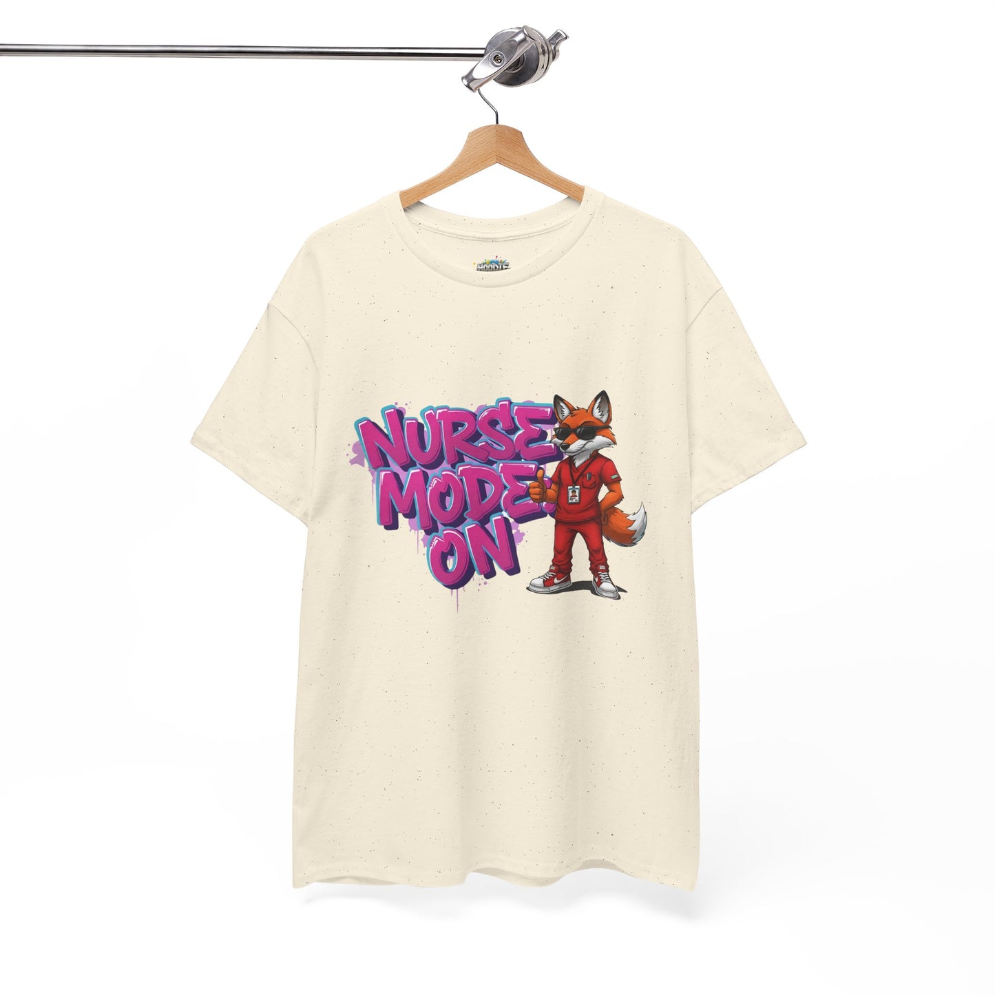 Nurse Mode On T-Shirt — Cute Fox Nurse Graphic Tee for Healthcare Workers