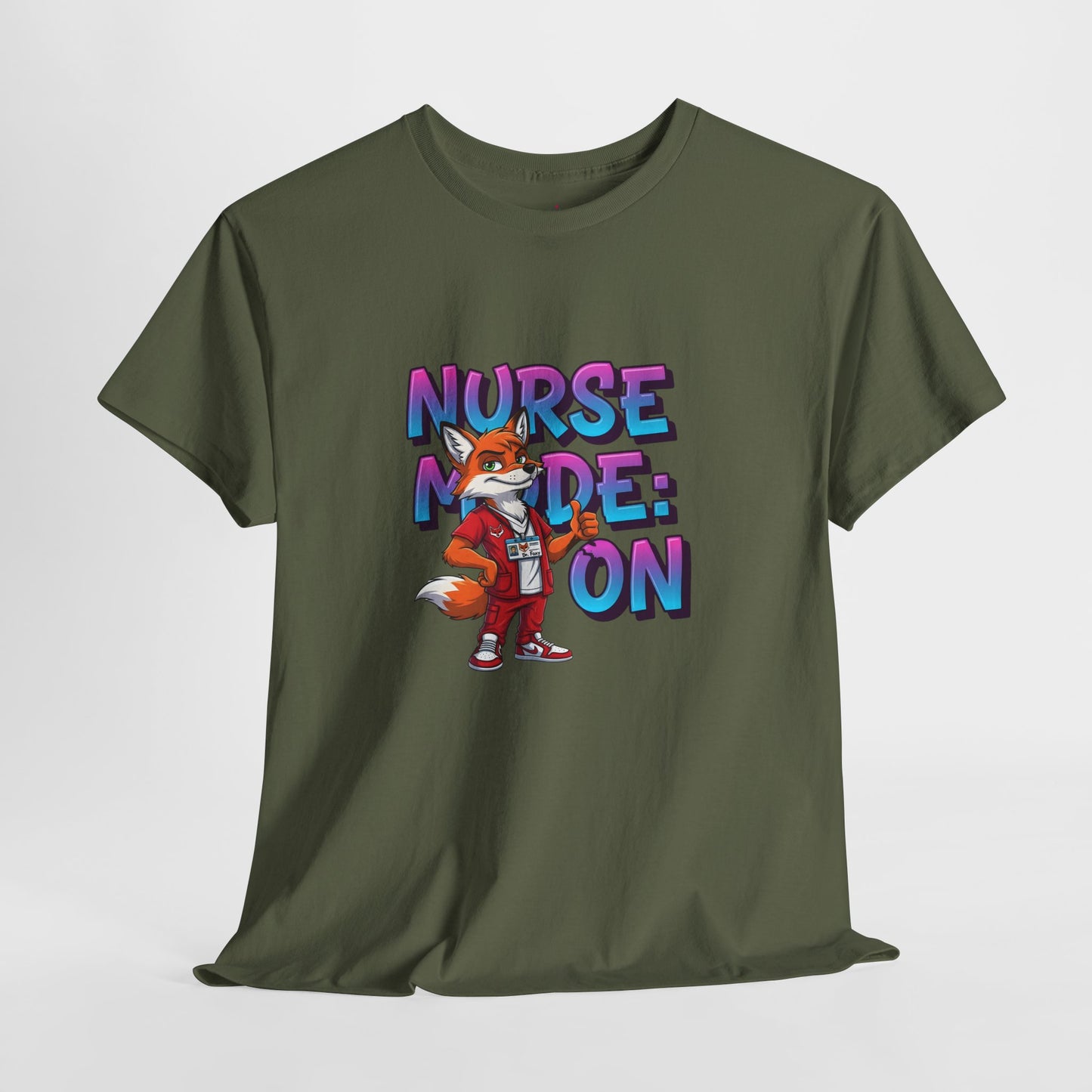 Nurse Mode On T‑Shirt — Cute Fox Nurse Graphic Tee for Nurses & Nursing Students
