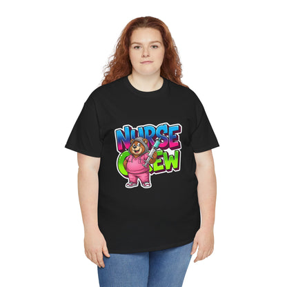 Nurse Crew Bear T‑Shirt — Cute Pink Nurse Cartoon Tee for Nurses & Medical Staff