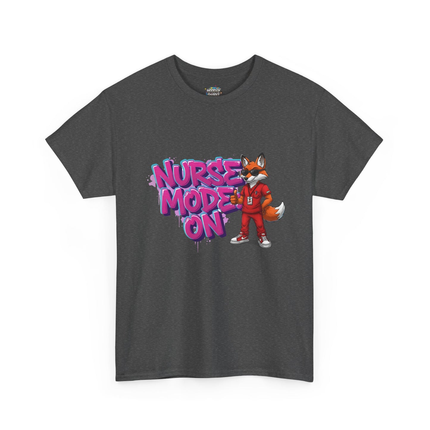 Nurse Mode On T-Shirt — Cute Fox Nurse Graphic Tee for Healthcare Workers