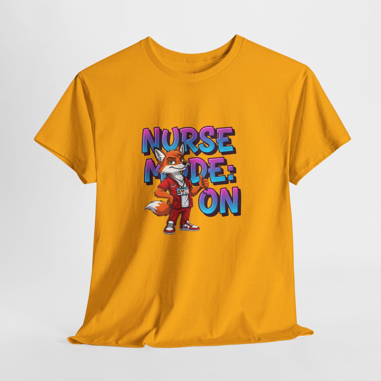 Nurse Mode On T‑Shirt — Cute Fox Nurse Graphic Tee for Nurses & Nursing Students