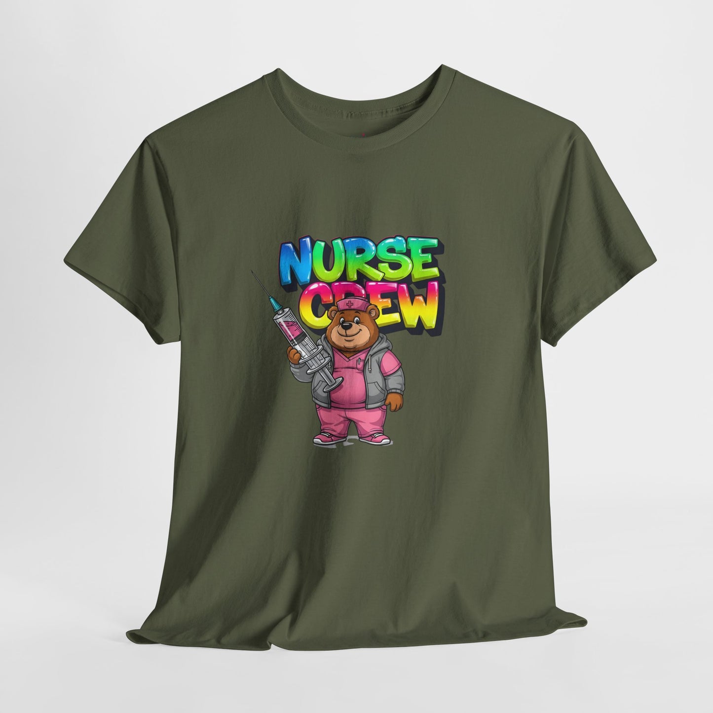 Nurse Crew T-Shirt — Cute Cartoon Nurse Bear Graphic Tee