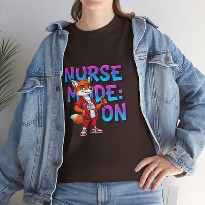 Nurse Mode On T‑Shirt — Cute Fox Nurse Graphic Tee for Nurses & Nursing Students