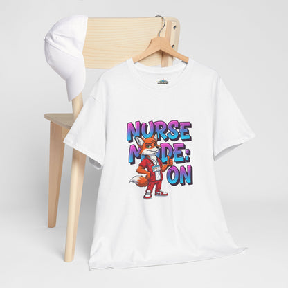 Nurse Mode On T‑Shirt — Cute Fox Nurse Graphic Tee for Nurses & Nursing Students